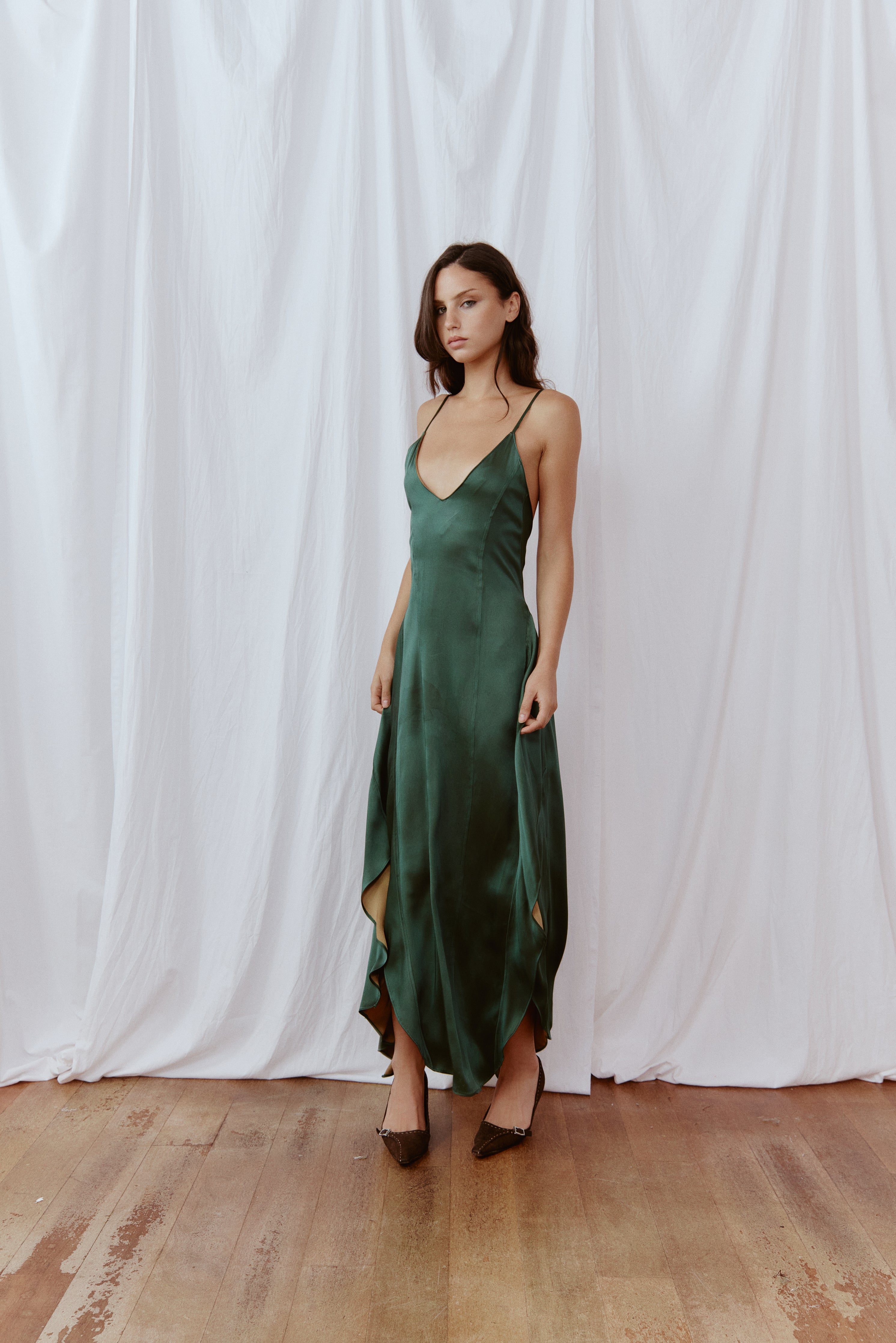 CAMPBELL Dress Forest Green